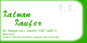 kalman kaufer business card